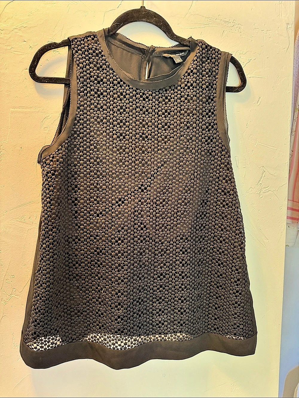 Banana Republic Black Mesh Blouse Size Medium